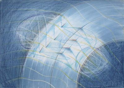 ocean-space-cage-1978 - pastels and color pencils on paper - 73x102cm.